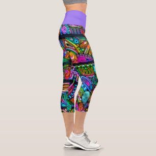 Sehr farbenfrohe abstrakte Formen Kunst 10 Capri Leggings