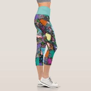 Sehr farbenfrohe abstrakte Formen Kunst 11 Capri Leggings