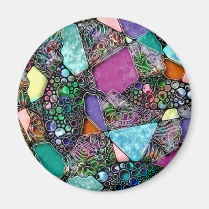 Sehr farbenfrohe abstrakte Formen Kunst 11 Magnet