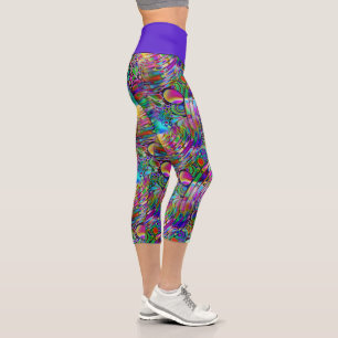 Sehr farbenfrohe abstrakte Formen Kunst 1 Capri Leggings