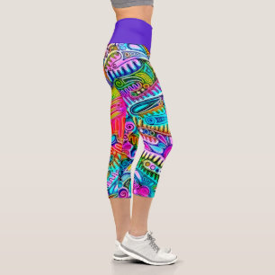 Sehr farbenfrohe abstrakte Formen Kunst 9 Capri Leggings
