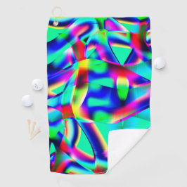 Sehr farbenprächtige gebogene Formen, Grün dominie Golfhandtuch