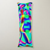 Sehr farbenprächtige gebogene Formen, Grün dominie Seitenschläferkissen (Vorderseite Vertikal)