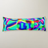 Sehr farbenprächtige gebogene Formen, Grün dominie Seitenschläferkissen (Vorderseite)