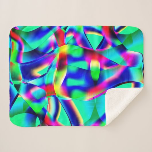 Sehr farbenprächtige gebogene Formen, Grün dominie Sherpadecke (Vorderseite (Horizontal))