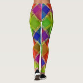 Sehr farbiges geometrisches Design mit Glitzer Leggings (Rückseite)