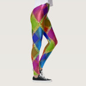 Sehr farbiges geometrisches Design mit Glitzer Leggings (Rechts)
