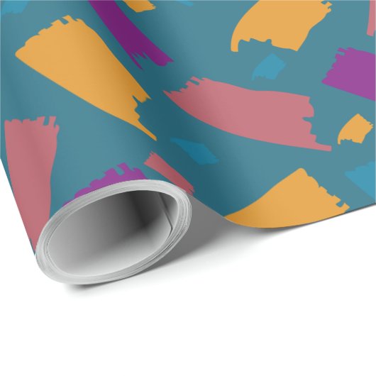 Sehr farbiges, unebenes Muster Geschenkpapier (Rolleneckpunkt)