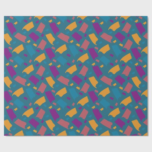 Sehr farbiges, unebenes Muster Geschenkpapier (Flach)