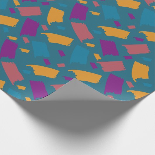 Sehr farbiges, unebenes Muster Geschenkpapier (Ecke)