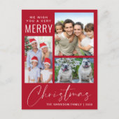 Sehr frohe 4 Foto Weihnachten Rot (Vorderseite)