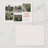 Sehr frohe 5 FotoCollage Mitteilungskarte (Vorne/Hinten)