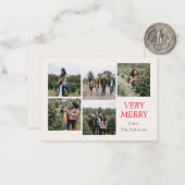 Sehr frohe 5 FotoCollage Mitteilungskarte (Vorderseite/Rückseite Beispiel)