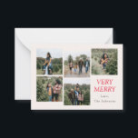 Sehr frohe 5 FotoCollage Mitteilungskarte<br><div class="desc">Diese Ferienkarte verfügt über 5 Fotos und einen sehr fröhlichen Gruß.</div>