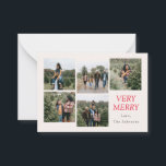 Sehr frohe 5 FotoCollage Mitteilungskarte<br><div class="desc">Diese Ferienkarte verfügt über 5 Fotos und einen sehr fröhlichen Gruß.</div>