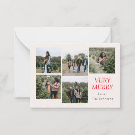 Sehr frohe 5 FotoCollage Mitteilungskarte