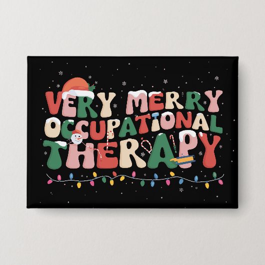 Sehr frohe Berufstherapie Weihnachten Weihnachten Button (Vorderseite)