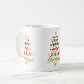Sehr frohe Holly Jolly Weihnachtsbaum Xmas Kaffeetasse (Vorderseite Links)