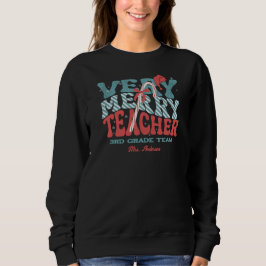 Sehr frohe Lehrerin Weihnachts Retro Sweatshirt
