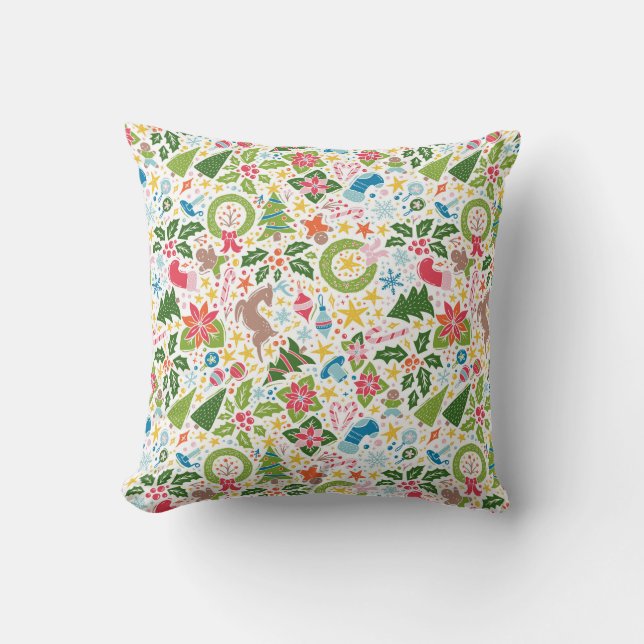 Sehr frohe Maximalist Bright Weihnachten Kissen (Vorderseite)