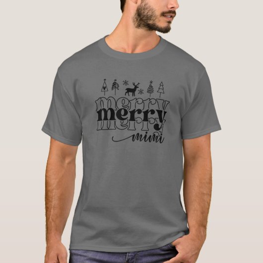 Sehr frohe Mimi Weihnachtslicht Mimi Mama Christma T-Shirt (Vorderseite)