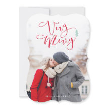 Sehr frohe, Red Script Weihnachtsfotokarten