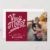 Sehr frohe Typografie Foto Custom Text Weihnachten (Vorne/Hinten)