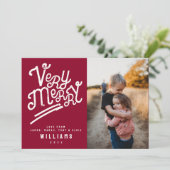 Sehr frohe Typografie Foto Custom Text Weihnachten (Stehend Vorderseite)