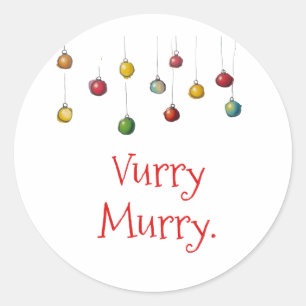 Sehr Frohe Weihnachten (Lustige Weihnachten) Runder Aufkleber