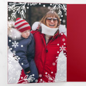 Sehr frohe Weihnachten. Mehrfamilienhaus Foto Dreifach Gefaltete Ankündigung (Innen Erste Seite)