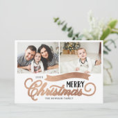 Sehr frohe Weihnachten Rose Gold 2 Foto (Stehend Vorderseite)