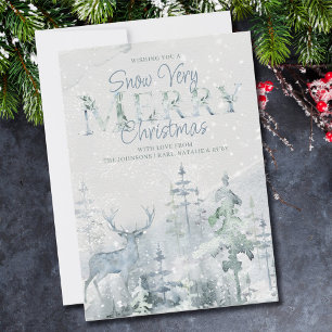 Sehr frohe Weihnachten Winterwald und Hirsch