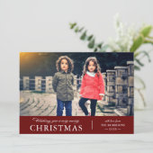 Sehr frohe Weihnachten wünscht Foto (Stehend Vorderseite)