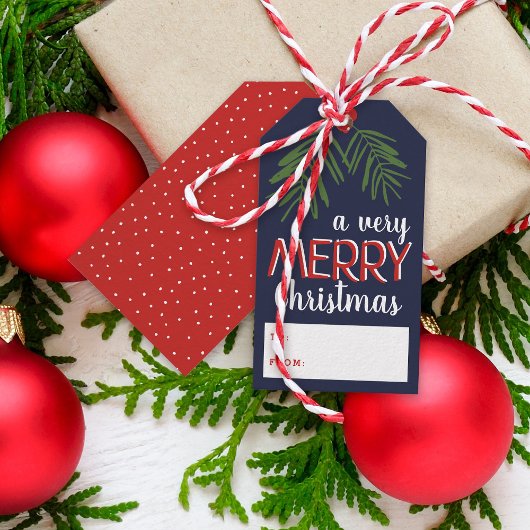 Sehr frohe Weihnachts-Berry Branch Holiday Geschenkanhänger