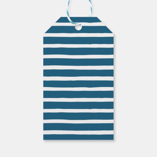 Sehr frohe Weihnachts-Foto-Geschenktasten | Blau Geschenkanhänger (Rückseite)