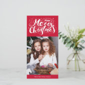 Sehr frohe Weihnachts-Fotokarte | Rot Feiertagskarte (Stehend Vorderseite)