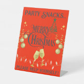 Sehr frohe Weihnachts-Party Snacks Sockelschild (Vorderseite)
