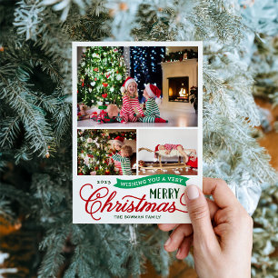 Sehr frohe Weihnachts Script 3 Foto Feiertagskarte