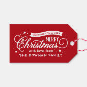 Sehr frohe Weihnachts-Script-Feiertage Geschenkanhänger (Vorderseite (Horizontal))