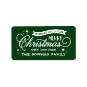 Sehr frohe Weihnachts-Script-Weihnachtsgeschenk Adressaufkleber (Vorne)