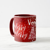 Sehr frohe Weihnachtsbaum Red Custom Calligraphy Tasse (Vorderseite Links)