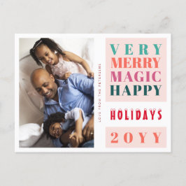 Sehr frohe Weihnachtsfeiertage große Typografie Feiertagspostkarte