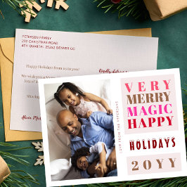 Sehr frohe Weihnachtsfeiertage große Typografie Feiertagspostkarte