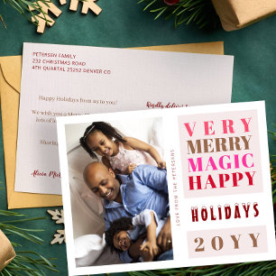 Sehr frohe Weihnachtsfeiertage große Typografie Feiertagspostkarte
