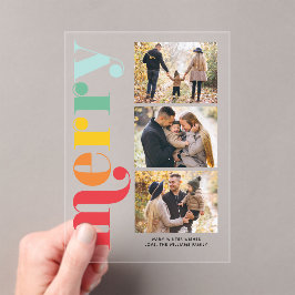 "Sehr frohe" Weihnachtsgalerie von 3 Fotos Acryleinladungen