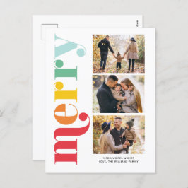 Sehr frohe Weihnachtsgalerie von 3 Fotos Feiertagspostkarte