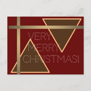 Sehr frohe Weihnachtsgold Postkarte