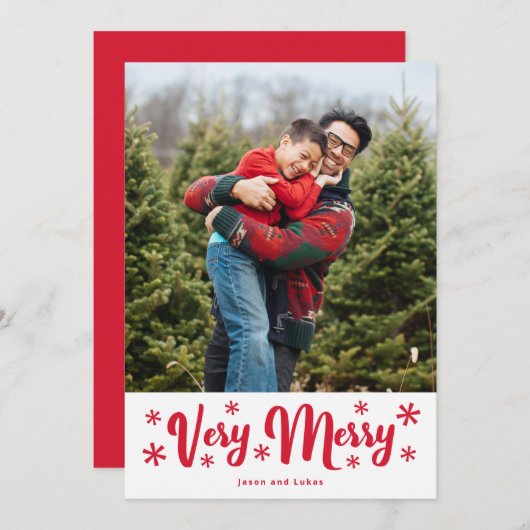 Sehr frohe Weihnachtskarte Feiertagskarte (Vorne/Hinten)