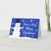 Sehr frohe Weihnachtsschneemann Feiertagskarte (Vorderseite)