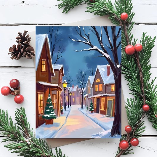 Sehr frohe Weihnachtsstadt Feiertagspostkarte